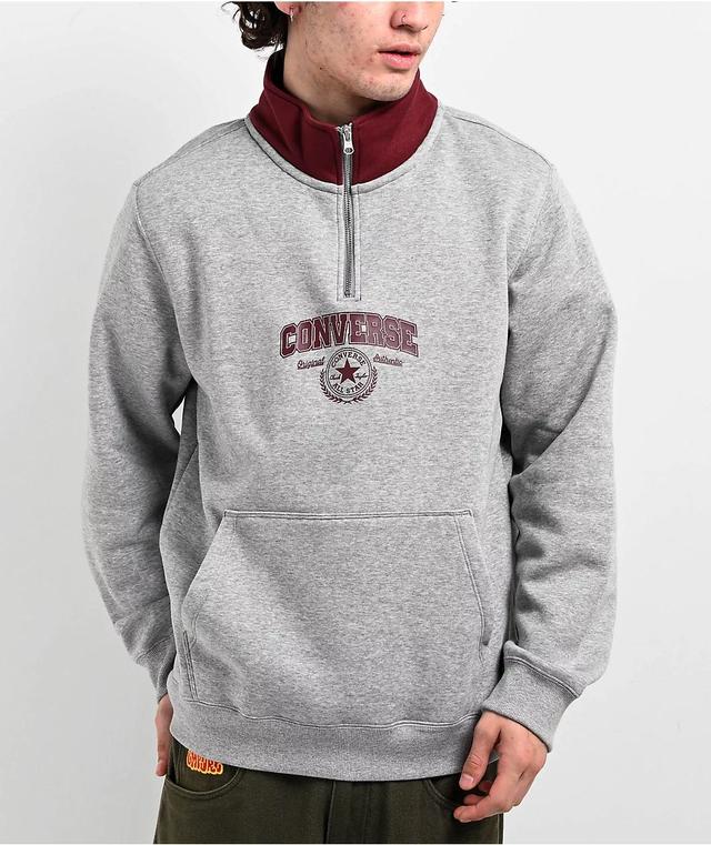 Converse Retro Grey Quarter Zip Sweatshirt Product Image