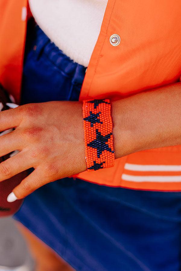 Winners Only Beaded Bracelet In Orange/Navy Product Image