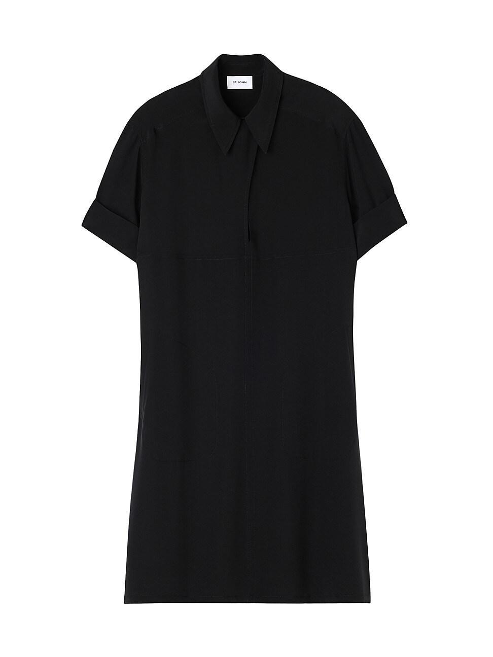 Womens Crepe Silk Polo Dress Product Image