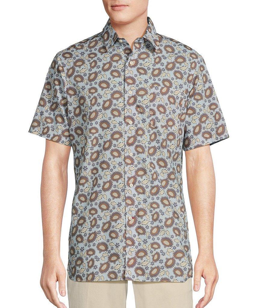 Cremieux Blue Label Floral Slub Poplin Print Short Sleeve Woven Shirt Product Image