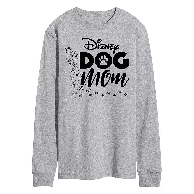 Disneys 101 Dalmatians Mens Dog Mom Long Sleeve Graphic Tee Grey Gray Product Image