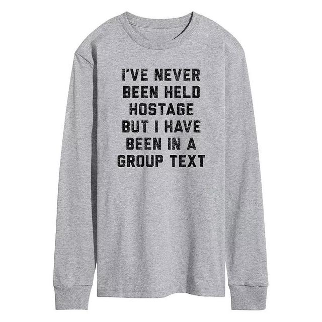 Mens Never Been Held Hostage Long Sleeve Graphic Tee Product Image