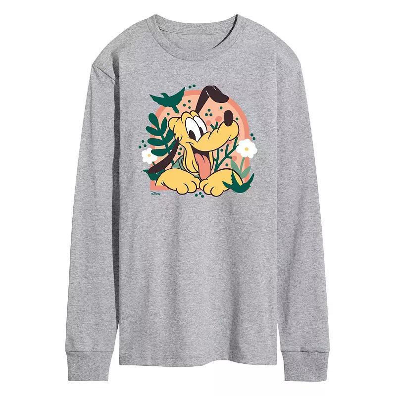 Disneys Mickey Mouse & Friends Pluto Mens Plants Long Sleeve Graphic Tee Product Image