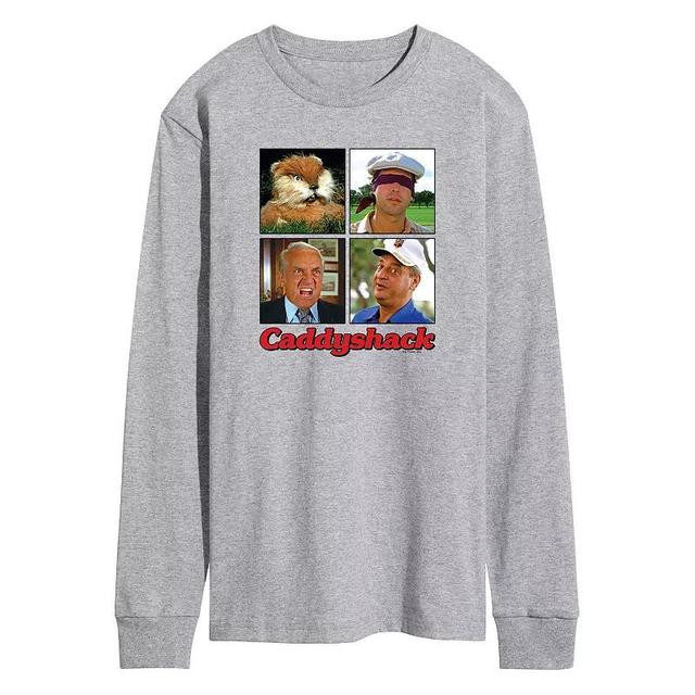 Mens Caddy Shack Grid Long Sleeve Graphic Tee Grey Gray Product Image