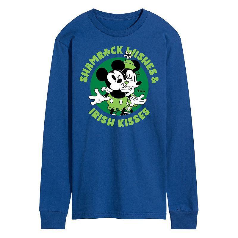 Disneys Mickey & Minnie Mouse Mens Shamrock Wishes Irish Kisses Long Sleeve Graphic Tee Product Image