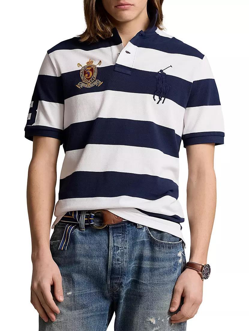 Striped Cotton Polo Shirt Product Image