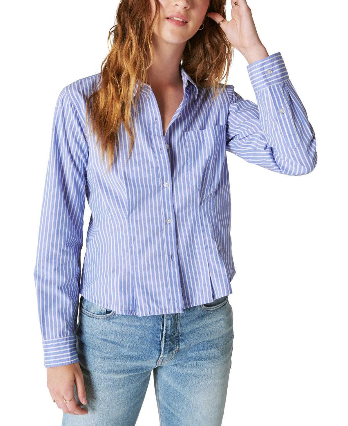 Lucky Brand Womens Button-Front Corset Shirt product image