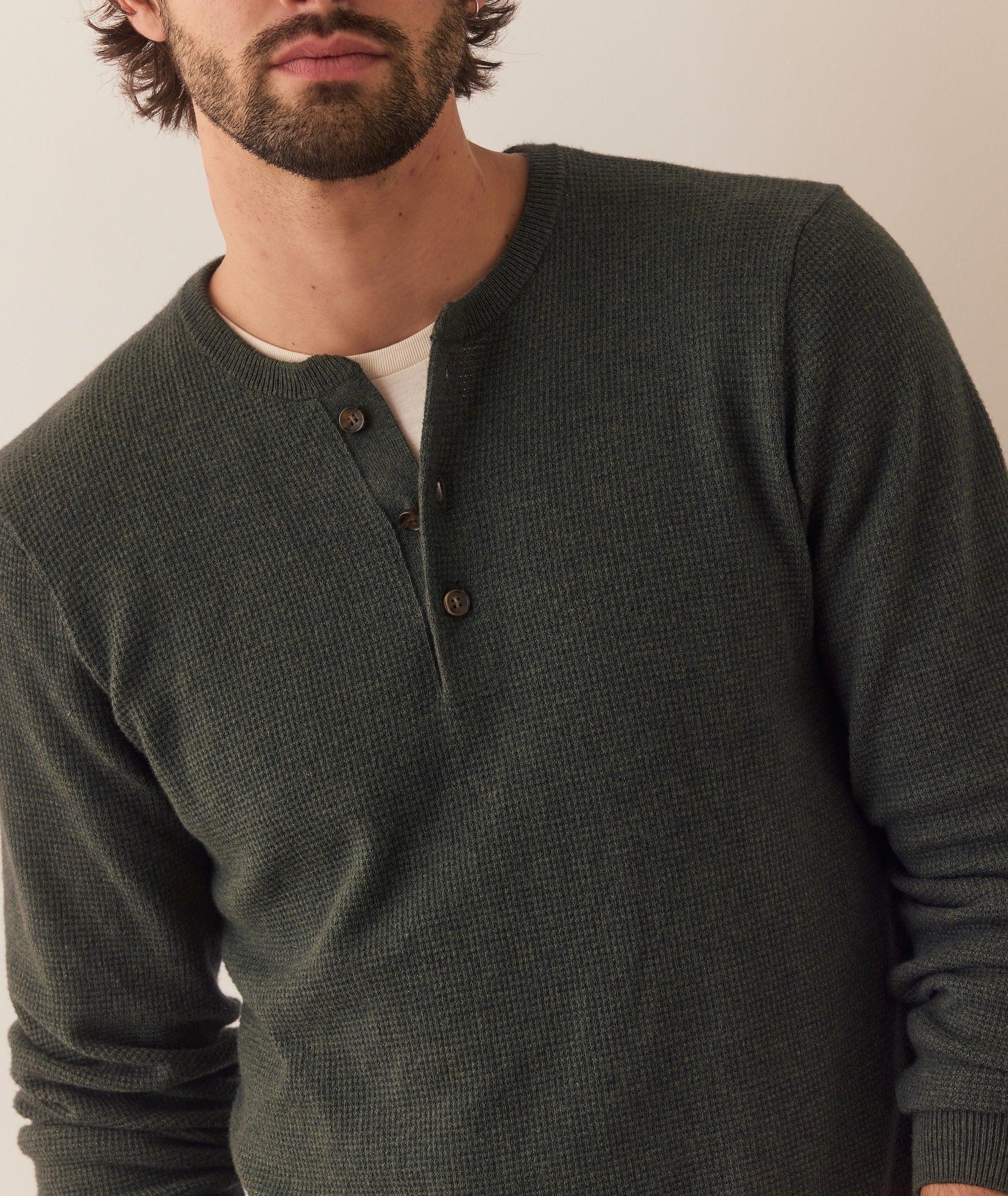 Merino Blend Sweater Henley Product Image