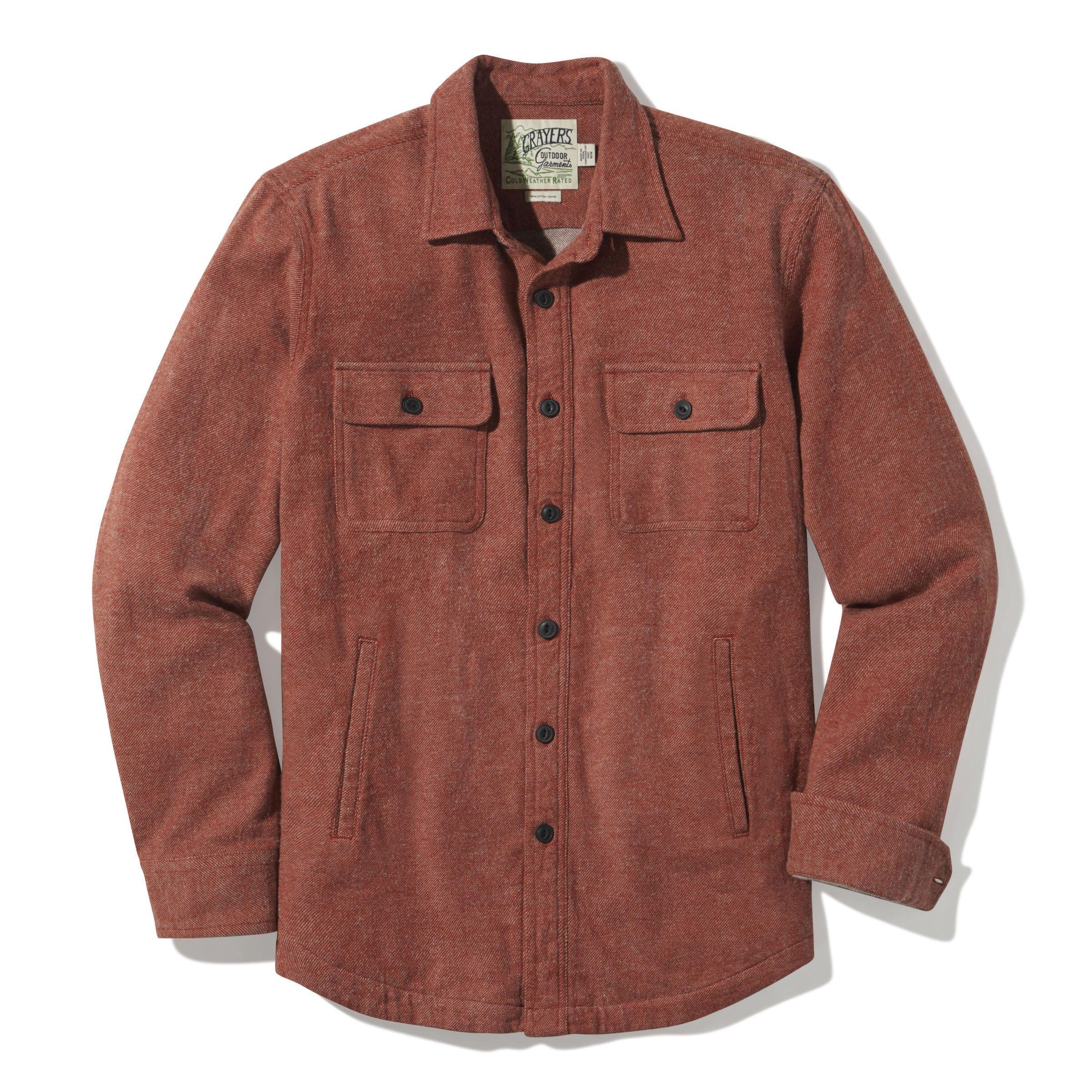 Flannel Twill Shirt Jacket - Brandy Brown product image