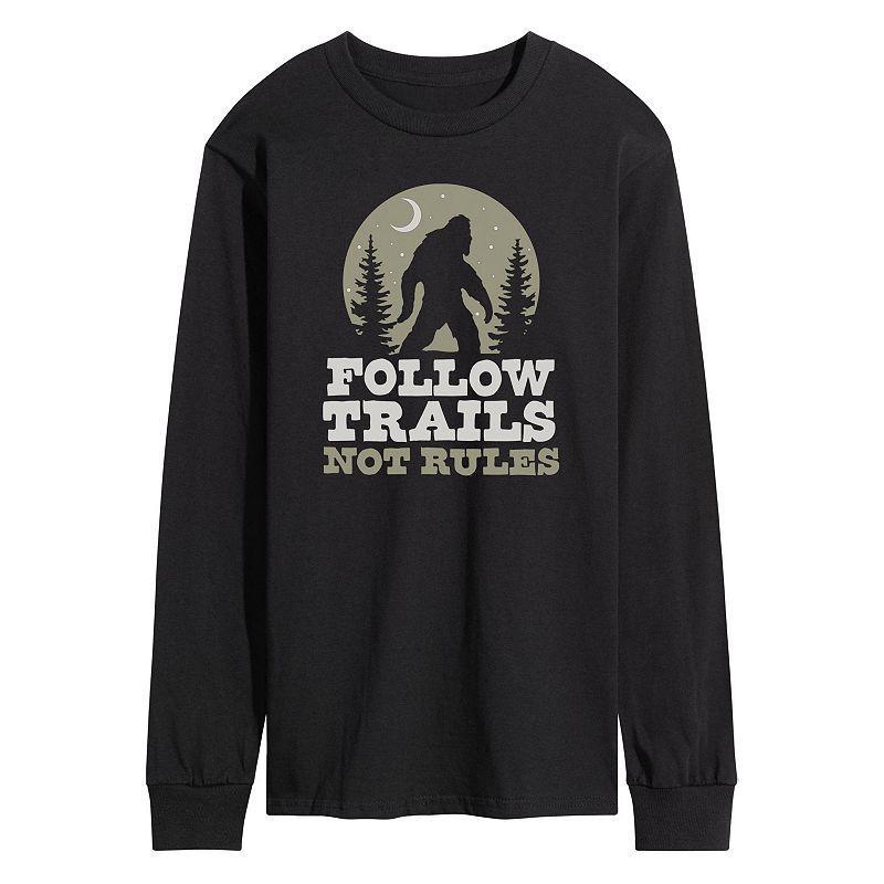 Mens Follow Trails Not Rules Sasquatch Long Sleeve Tee Product Image