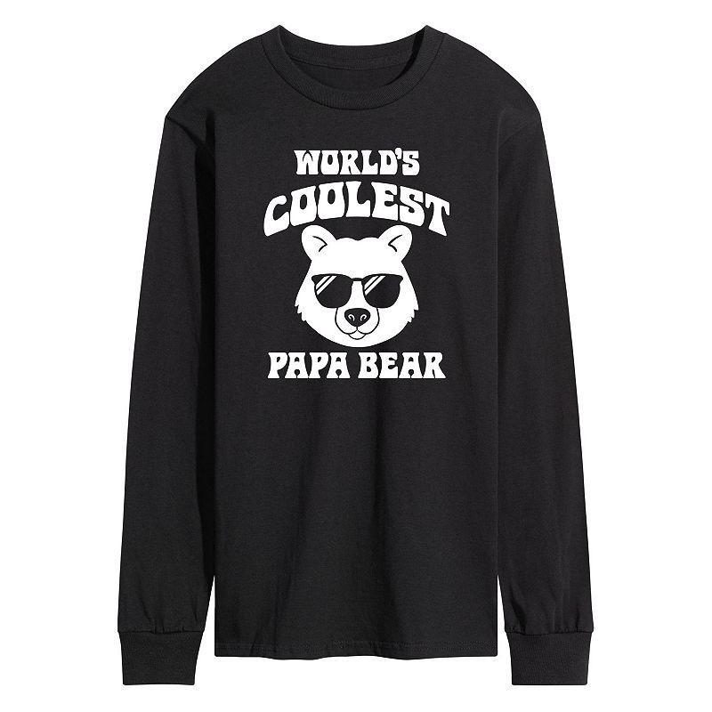 Mens Worlds Coolest Papa Bear Graphic Tee Black Product Image