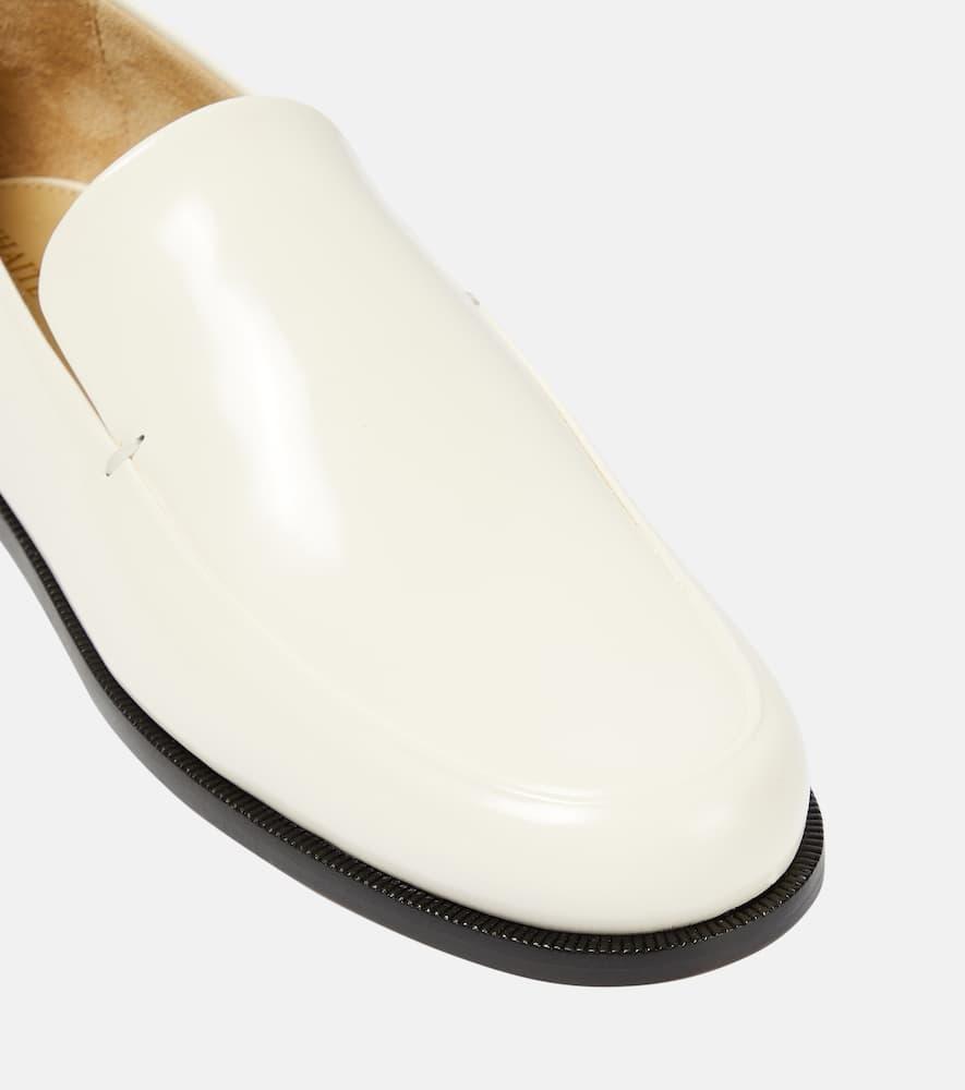 KHAITE Alessio Leather Loafers In Cream Product Image