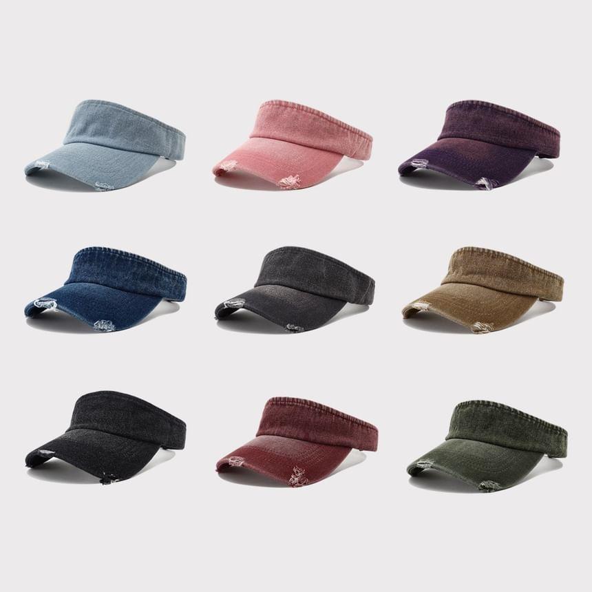 Washed Distressed Denim Visor Product Image