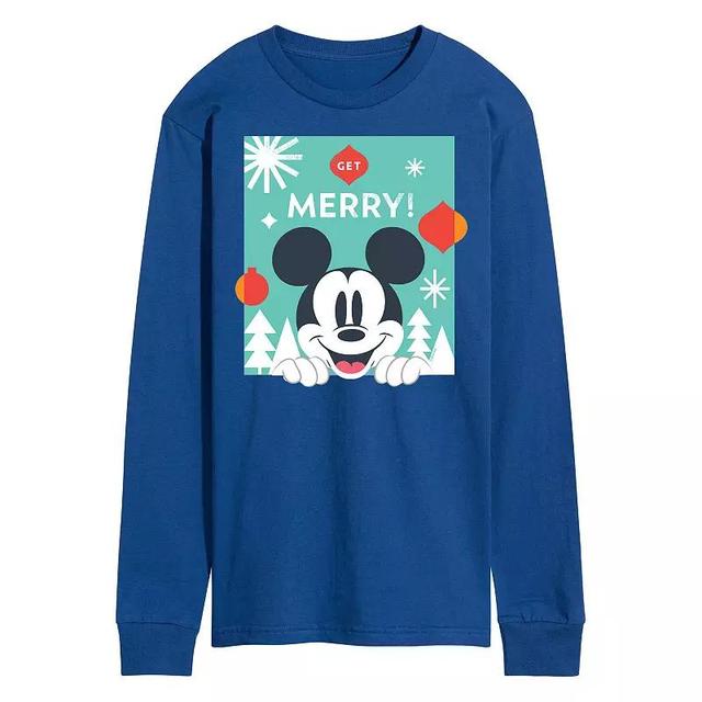 Disneys Mens Mickey Mouse Get Merry Long-sleeved Tee Grey Product Image