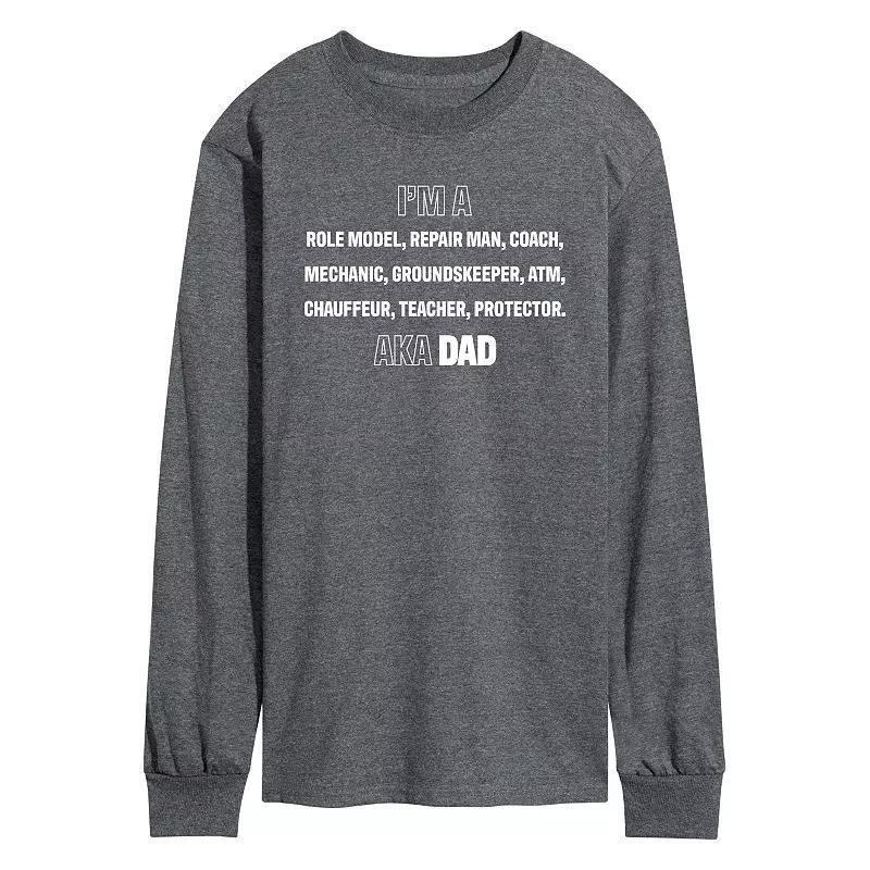 Mens Im A Dad List Long Sleeve Graphic Tee Heather Grey Product Image