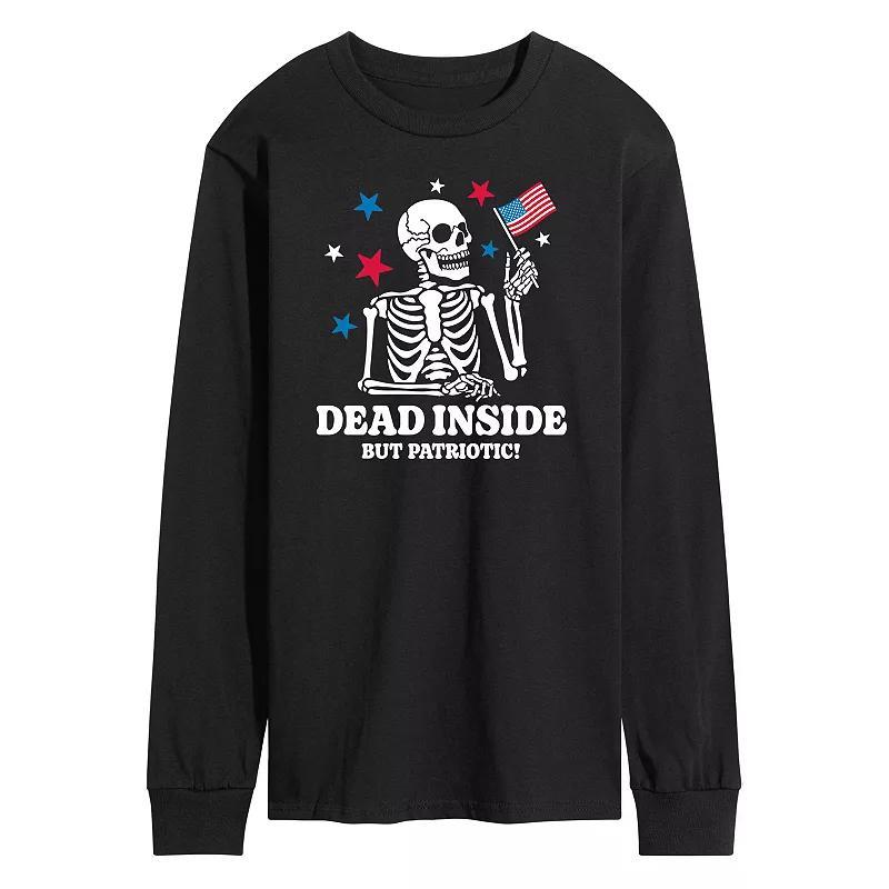 Mens Dead Inside Patriotic Long Sleeve Graphic Tee Product Image