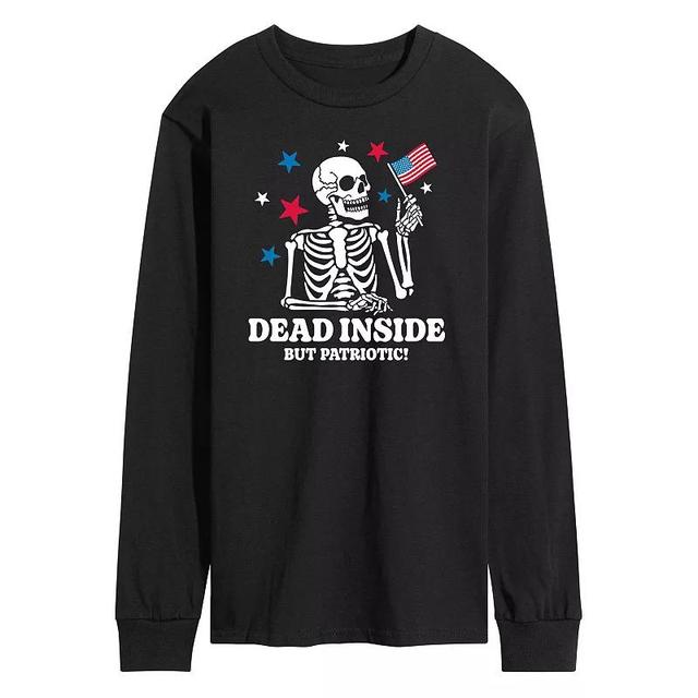 Mens Dead Inside Patriotic Long Sleeve Graphic Tee Product Image