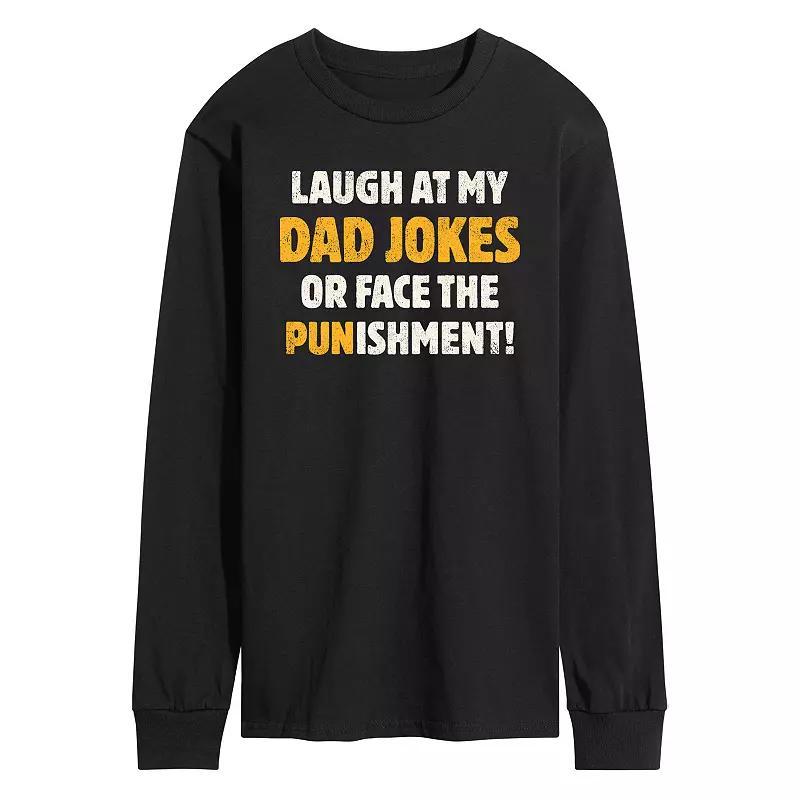 Mens Dad Jokes Punishment Long Sleeve Graphic Tee Product Image