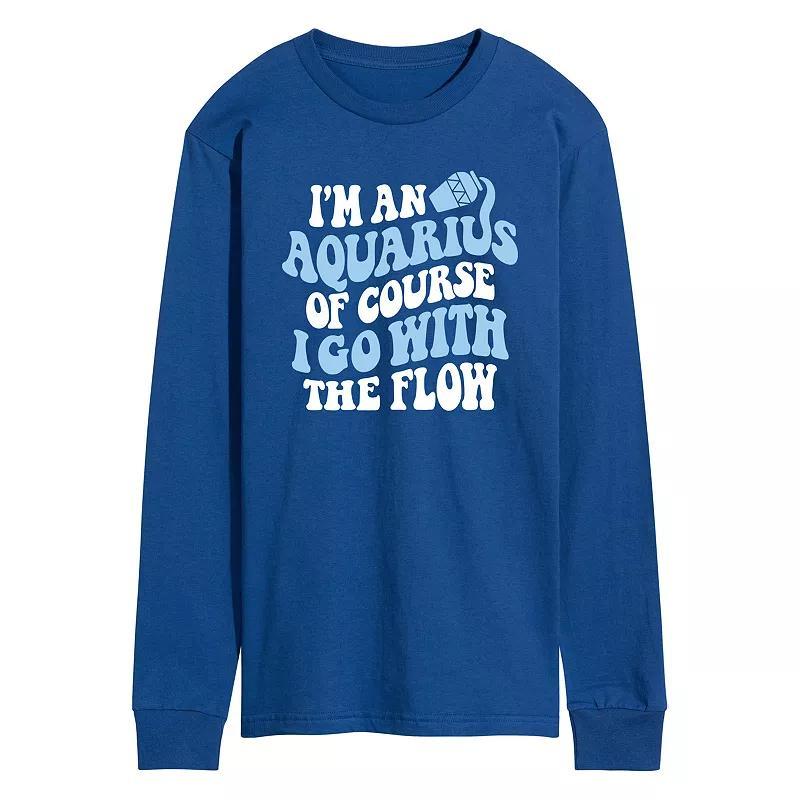 Mens Im An Aquarius Long Sleeve Graphic Tee Blue Product Image