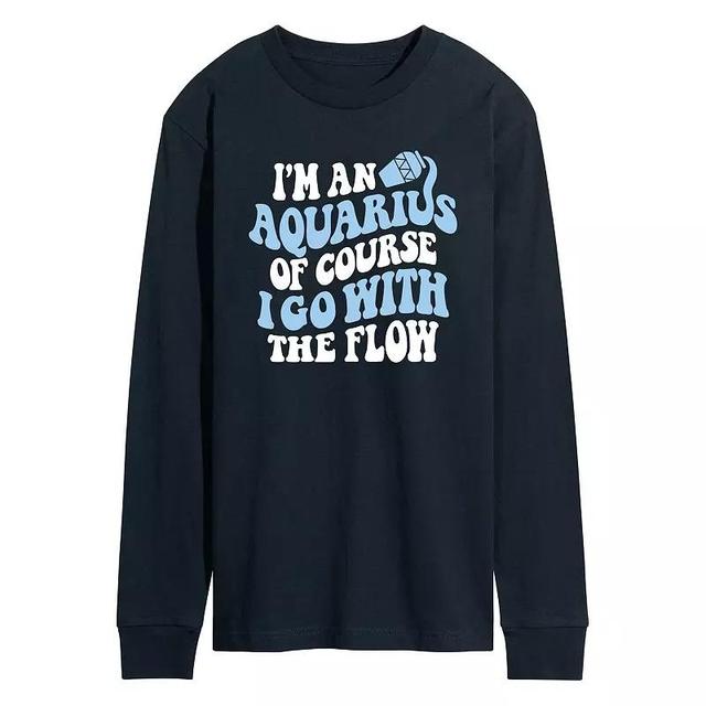 Mens Im An Aquarius Long Sleeve Graphic Tee Blue Product Image