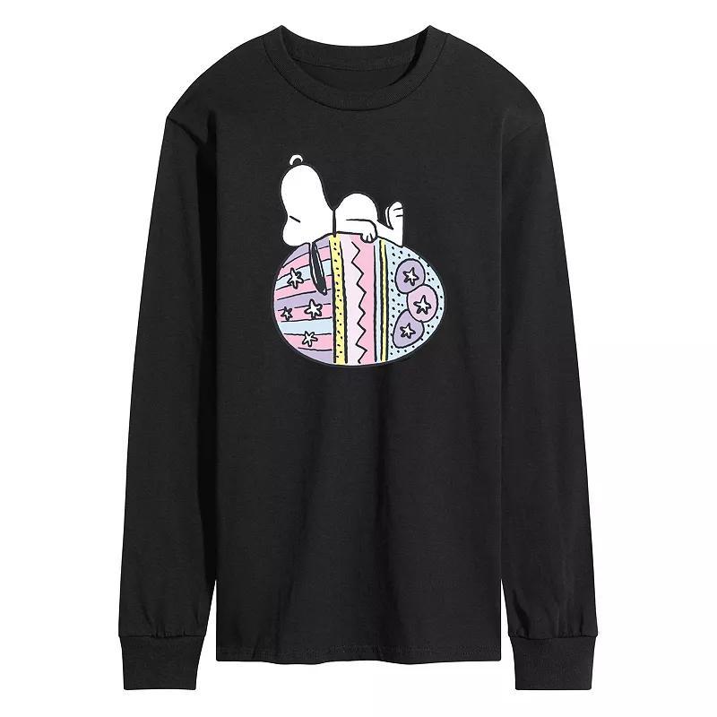 Mens Peanuts Snoopy Easter Egg Long Sleeve Graphic Tee Product Image