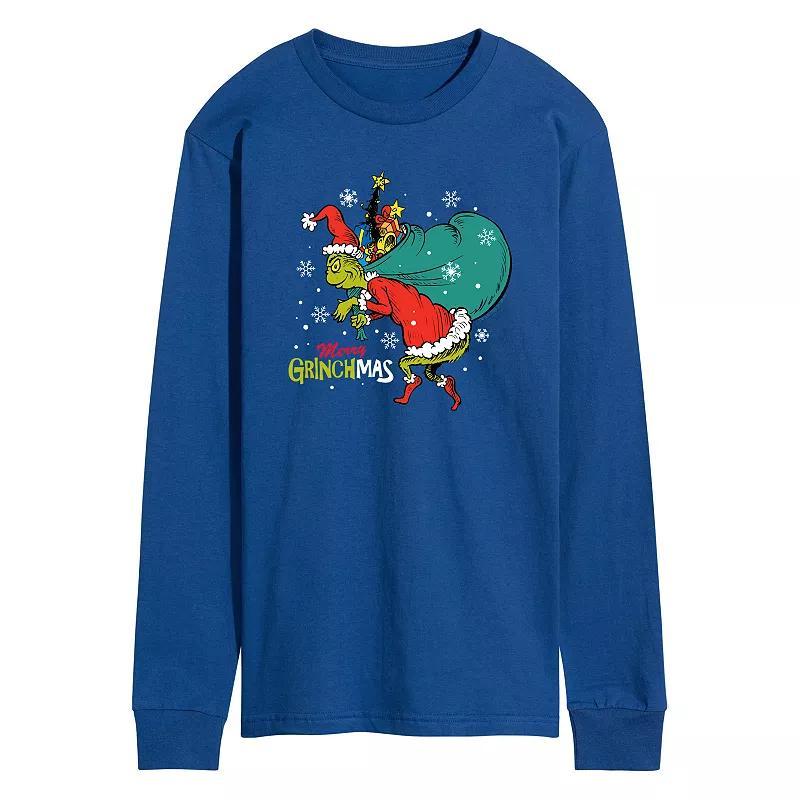 Mens Dr. Seuss The Grinch Merry Grinchmas Toy Bag Long Sleeve Graphic Tee Product Image