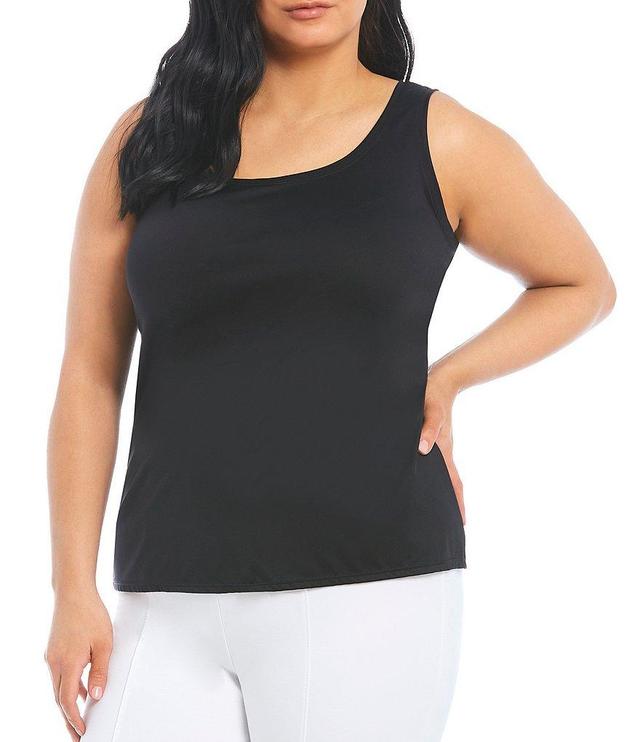 Slim Factor by Investments Plus Size Lexi Scoop Neck Sleeveless Soft Stretch Tank Top Product Image