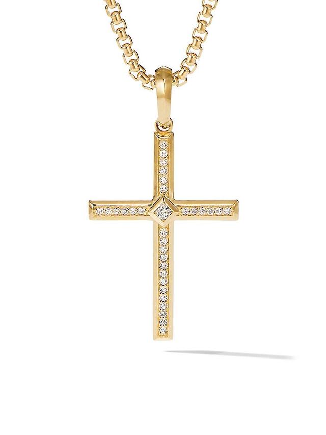 Womens Modern Renaissance Cross Pendant in 18K Yellow Gold Product Image