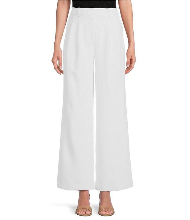 DKNY Stretch Drapey High Waisted Pleated Wide Leg Pants Product Image