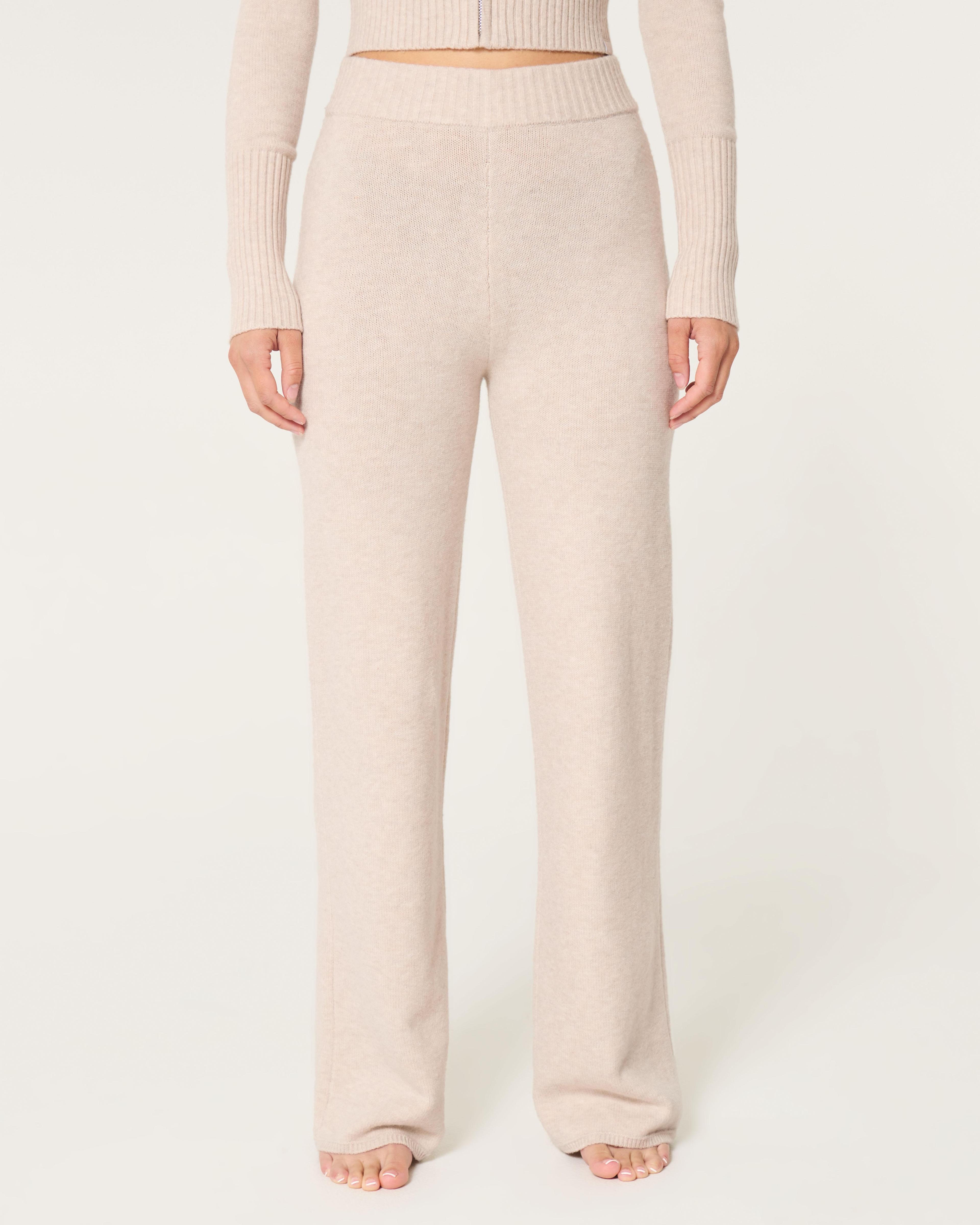 Gilly Hicks Sweater-Knit Straight Pants Product Image