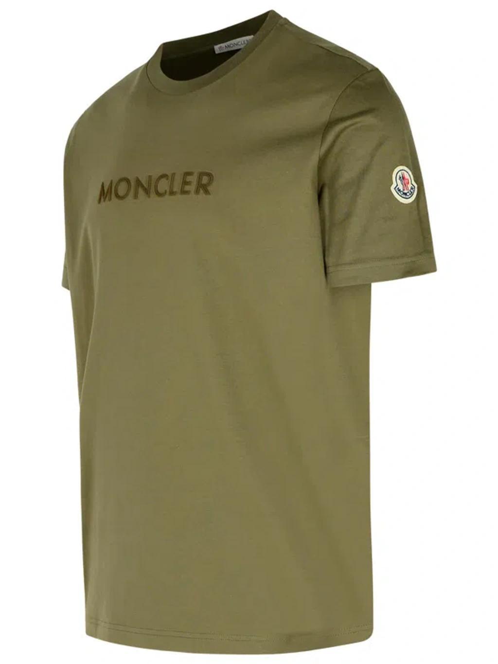 MONCLER Green Cotton T-shirt Product Image