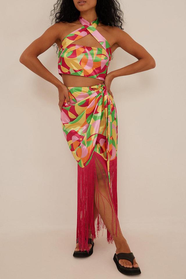 Draped Fringe Detailed Maxi Skirt Product Image