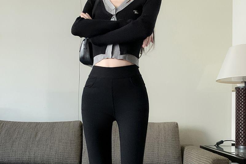 High Waist Plain Yoga Pants Product Image