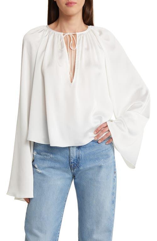 Womens Shirred Satin Blouse Product Image