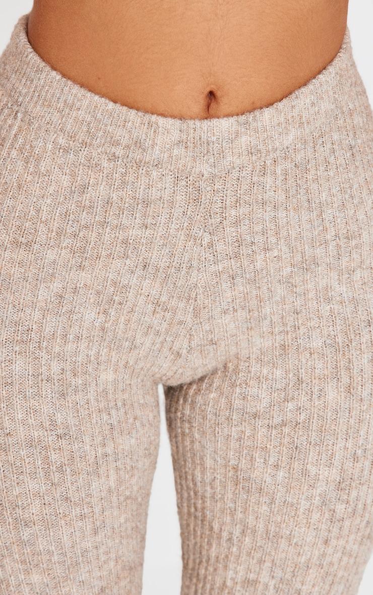 Petite Taupe Rib Knit Leggings Product Image