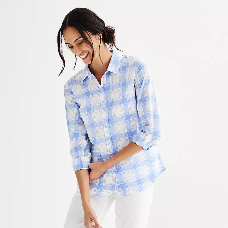 Womens Croft & Barrow Essential One Pocket Button Down Shirt Product Image