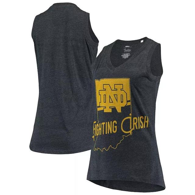 Womens Pressbox Heathered Navy Notre Dame Fighting Irish Ferris Melange V-Neck Tank Top Product Image