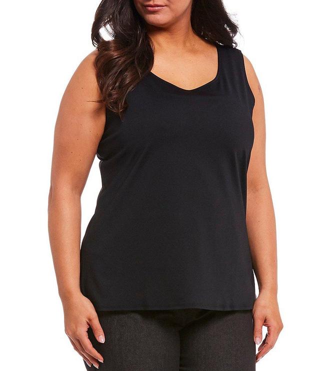 Ruby Rd. Plus Size Solid Scoop Neck Sleeveless Tank Product Image