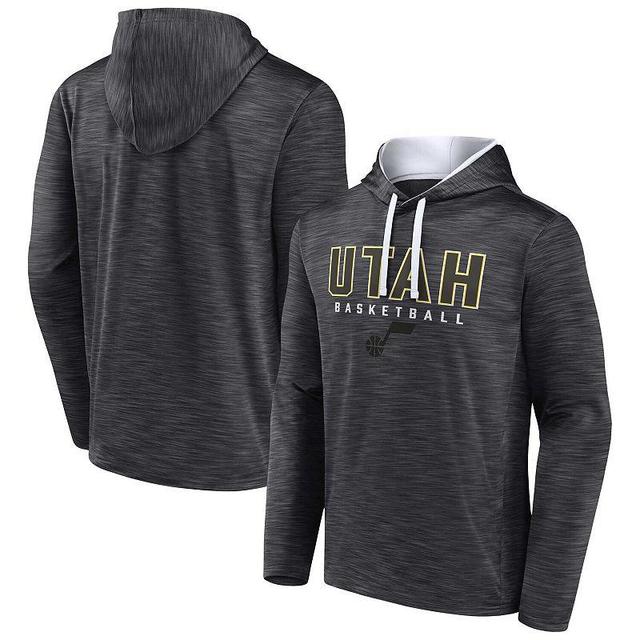 Mens Fanatics Branded Heather Charcoal Utah Jazz Fast Break Pullover Hoodie Product Image