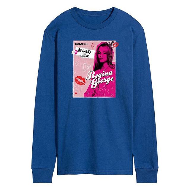 Mens Mean Girls Regina George Naughty List Long Sleeve Graphic Tee Blue Product Image