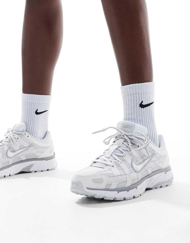 Nike P-6000 sneakers in white and silver Product Image