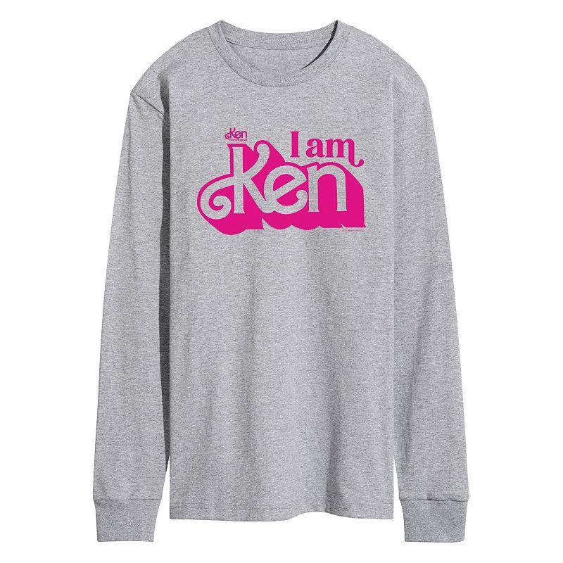 Mens Barbie The Movie I Am Ken Long Sleeve Graphic Tee Grey Gray Product Image