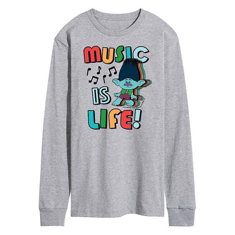 Mens Trolls Music Is Life Long Sleeve Tee Product Image