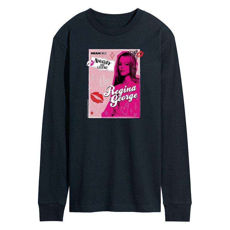 Mens Mean Girls Regina George Naughty List Long Sleeve Graphic Tee Blue Product Image