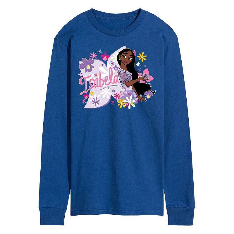 Disneys Encanto Mens Isabela Long Sleeve Graphic Tee Med Blue Product Image