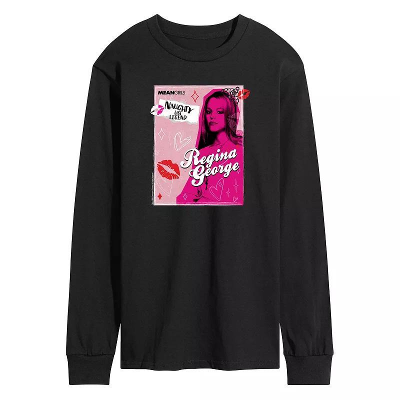 Mens Mean Girls Regina George Naughty List Long Sleeve Graphic Tee Grey Gray Product Image