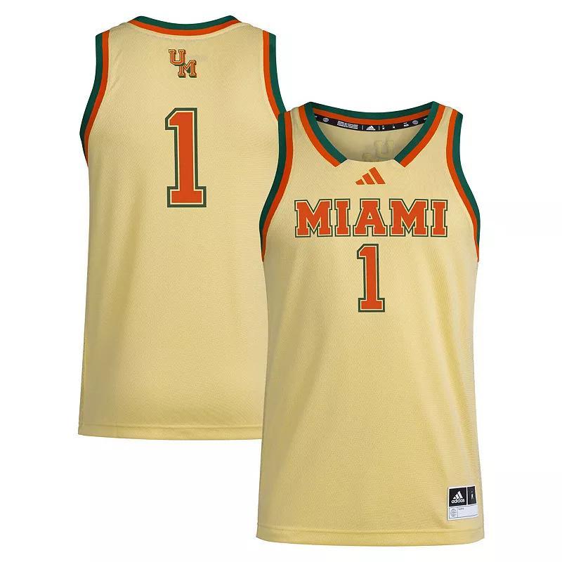 Mens adidas #1 Miami Hurricanes Swingman Jersey Product Image