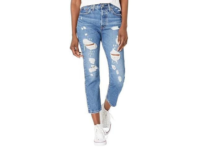 Levi's(r) Womens 501(r) Crop (Dark Indigo Destructed) Women's Jeans Product Image