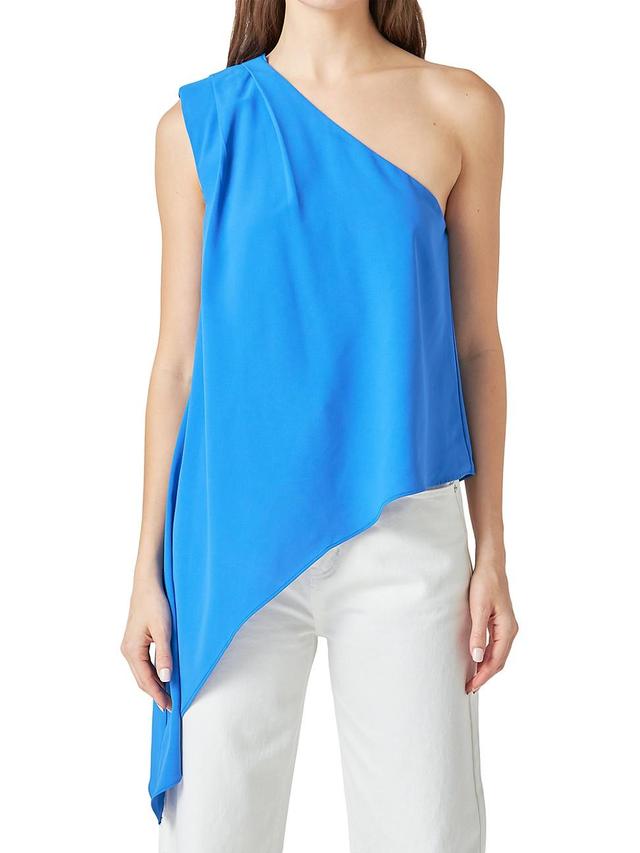 Womens One Shoulder Waterfall Top Product Image