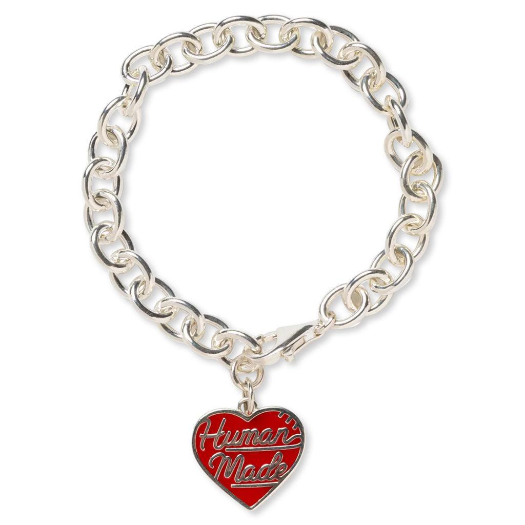 Heart Silver Bracelet - Red Male Product Image